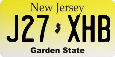 NJ license plate J27XHB