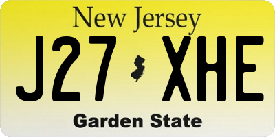 NJ license plate J27XHE