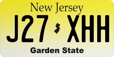 NJ license plate J27XHH