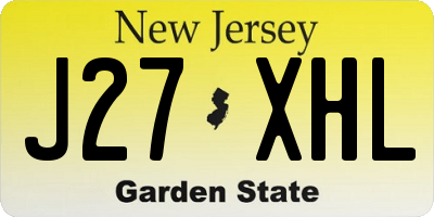 NJ license plate J27XHL