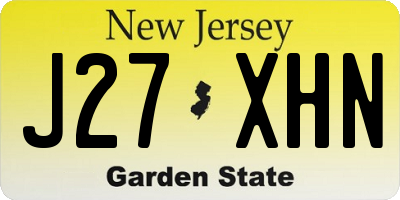 NJ license plate J27XHN