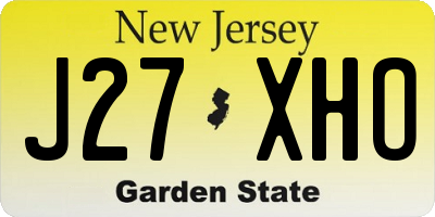 NJ license plate J27XHO