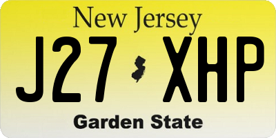 NJ license plate J27XHP