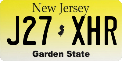 NJ license plate J27XHR