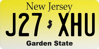 NJ license plate J27XHU
