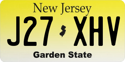 NJ license plate J27XHV