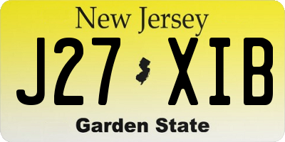 NJ license plate J27XIB