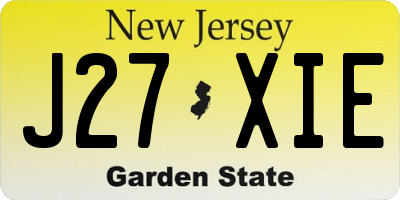 NJ license plate J27XIE