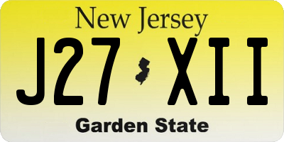 NJ license plate J27XII