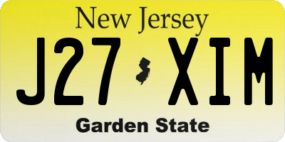 NJ license plate J27XIM