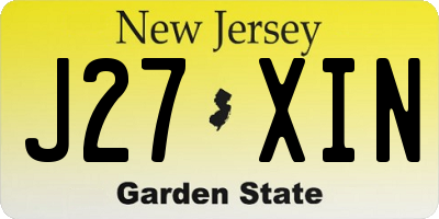 NJ license plate J27XIN
