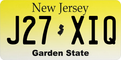 NJ license plate J27XIQ