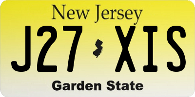 NJ license plate J27XIS