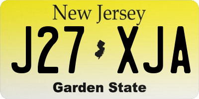 NJ license plate J27XJA