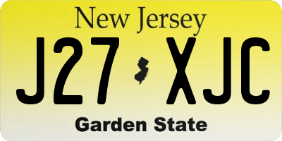NJ license plate J27XJC