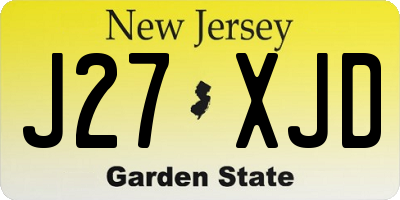 NJ license plate J27XJD
