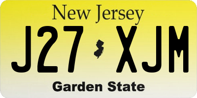 NJ license plate J27XJM