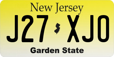NJ license plate J27XJO