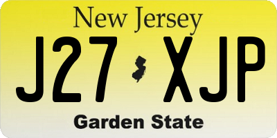 NJ license plate J27XJP