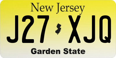 NJ license plate J27XJQ
