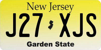 NJ license plate J27XJS