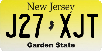 NJ license plate J27XJT