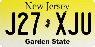 NJ license plate J27XJU