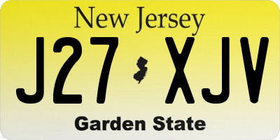 NJ license plate J27XJV
