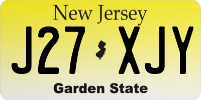 NJ license plate J27XJY