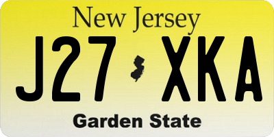 NJ license plate J27XKA