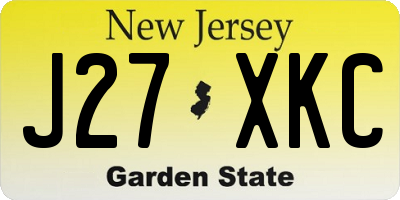 NJ license plate J27XKC