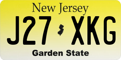 NJ license plate J27XKG
