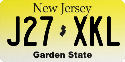 NJ license plate J27XKL