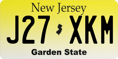 NJ license plate J27XKM