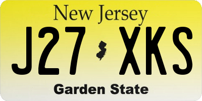 NJ license plate J27XKS