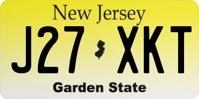 NJ license plate J27XKT