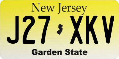 NJ license plate J27XKV
