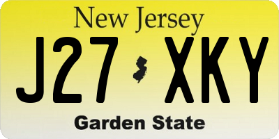 NJ license plate J27XKY