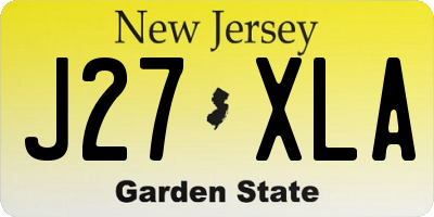NJ license plate J27XLA