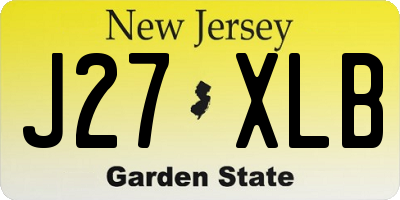 NJ license plate J27XLB