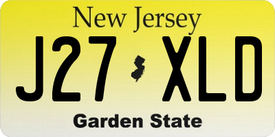 NJ license plate J27XLD