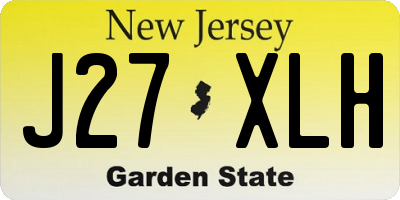 NJ license plate J27XLH