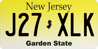 NJ license plate J27XLK