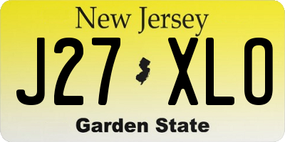 NJ license plate J27XLO