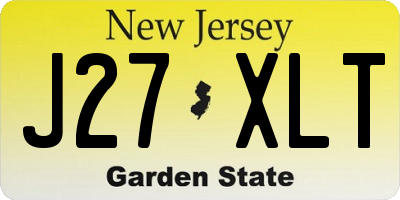 NJ license plate J27XLT