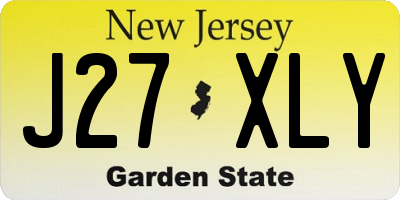 NJ license plate J27XLY
