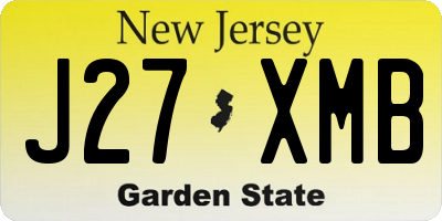 NJ license plate J27XMB