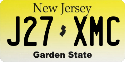 NJ license plate J27XMC