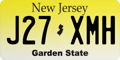 NJ license plate J27XMH