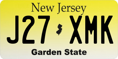 NJ license plate J27XMK